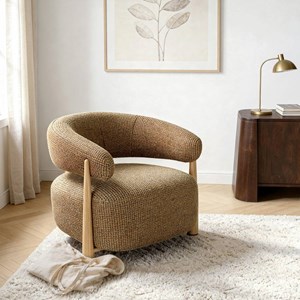Fauteuil en tissu et pieds en métal