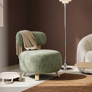 Fauteuil tissu vert