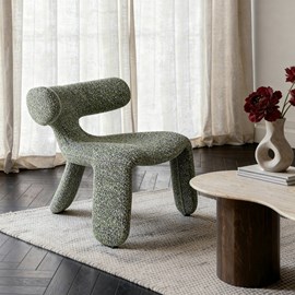 Fauteuil tissu vert