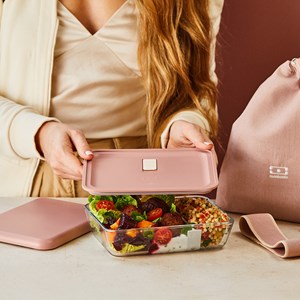 Lunch box verre 600 ml rose