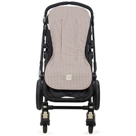 Assise pour poussette praliné vichy moka