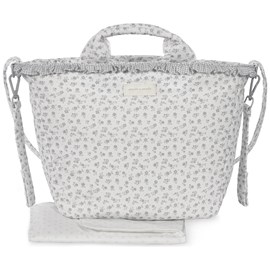 Sac à langer little bloom fleurs gris