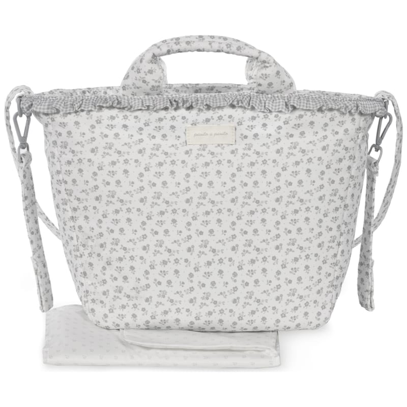 Pasito a Pasito - Sac à langer little bloom fleurs gris