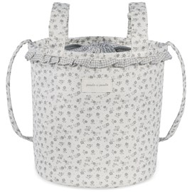 Sac bucket little bloom fleurs gris