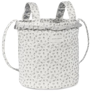 Sac bucket little bloom fleurs gris