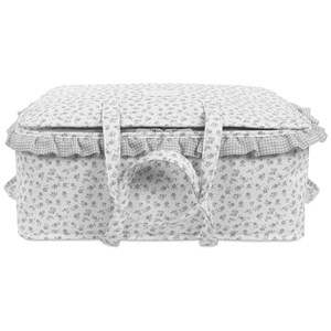 Valise de maternité little bloom fleurs gris