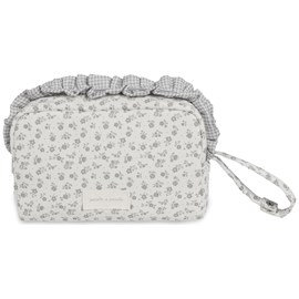 Trousse de toilette little bloom fleurs gris