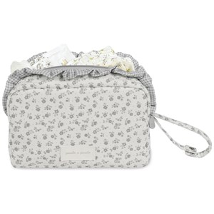 Trousse de toilette little bloom fleurs gris