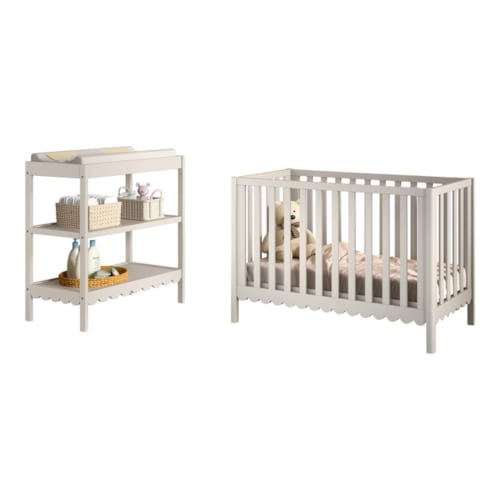 JAXX - Ensemble chambre swingo lit bébé 60x120 + table à langer clay