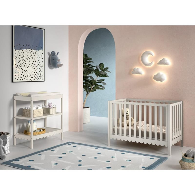 Ensemble chambre swingo lit bébé 60x120 + table à langer clay (JAXX) - Image 3