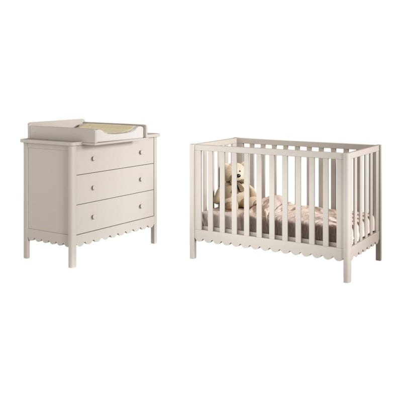Ensemble chambre swingo lit bébé 60x120 + commode + plan à langer clay (JAXX) - Couverture