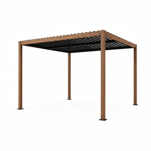 Corfu pergola bioclimatique structure aluminium effet bois lames orientables 3x3