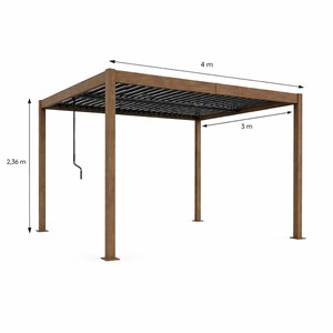Rhodes pergola bioclimatique structure et lames orientables en aluminium effet b