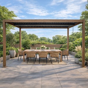 Rhodes pergola bioclimatique structure et lames orientables en aluminium effet b