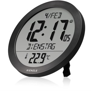 Horloge murale radio-pilotée kienzle avec température intérieure noir