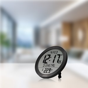 Horloge murale radio-pilotée kienzle avec température intérieure noir