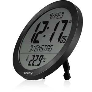 Horloge murale radio-pilotée kienzle avec température intérieure noir