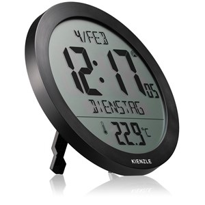 Horloge murale radio-pilotée kienzle avec température intérieure noir