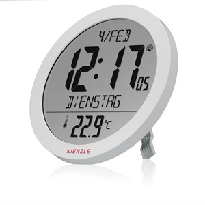 Horloge murale radio-pilotée kienzle avec température intérieure blanche