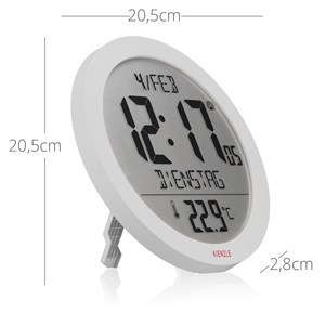Horloge murale radio-pilotée kienzle avec température intérieure blanche