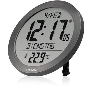 Horloge murale radio-pilotée kienzle avec température intérieure anthracite