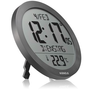 Horloge murale radio-pilotée kienzle avec température intérieure anthracite