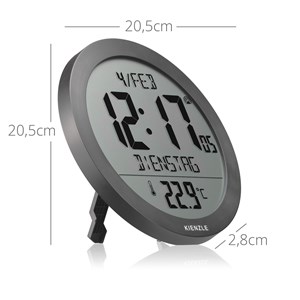 Horloge murale radio-pilotée kienzle avec température intérieure anthracite
