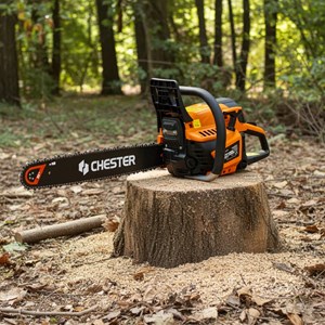 Tronçonneuse chester 65cc - guide 50cm - bois de chauffage - pack 2 chaînes
