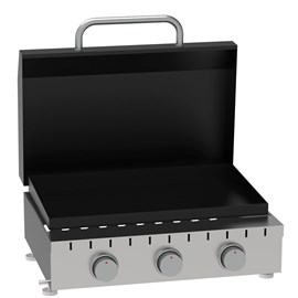 Plancha gaz imor 3 brûleurs 9kw - plaque acier émaillé 57cm - cuisine saine