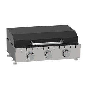 Plancha gaz imor 3 brûleurs 9kw - plaque acier émaillé 57cm - cuisine saine