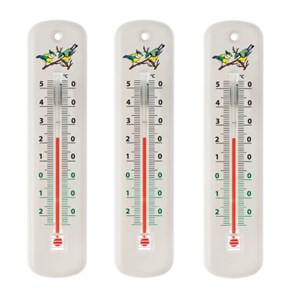 Lot de 3 thermomètres traditionnels blan
