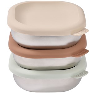 Lot de 3 boîtes repas inox natural set