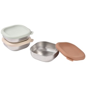 Lot de 3 boîtes repas inox natural set