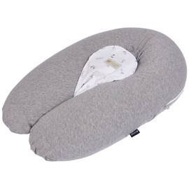 Coussin de grossesse multirelax 3 en 1 jersey gris chiné lapins