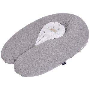 Coussin de grossesse multirelax 3 en 1 jersey gris chiné lapins