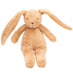 Petit lapin sensoriel en coton bio cappuccino