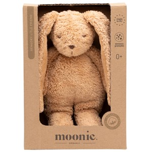 Petit lapin sensoriel en coton bio cappuccino
