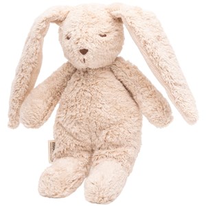 Petit lapin sensoriel en coton bio sable