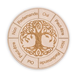 Planche radiesthésie pour pendule + arbre de vie en bois