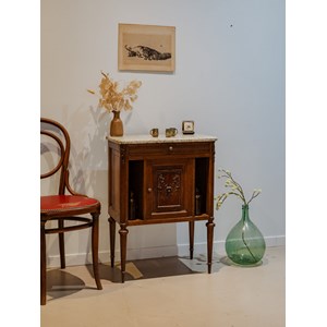 Petit buffet en bois et marbre n°1509