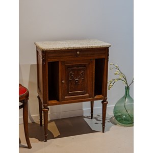 Petit buffet en bois et marbre n°1509