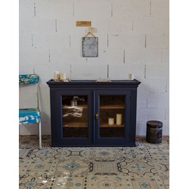 Vitrine en bois bleu foncé n°230