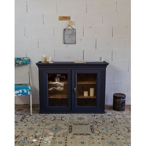 Vitrine en bois bleu foncé n°230
