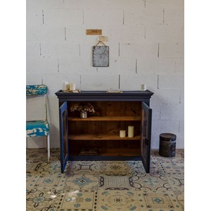 Vitrine en bois bleu foncé n°230