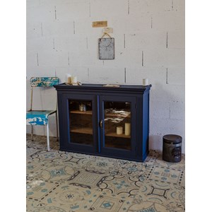 Vitrine en bois bleu foncé n°230