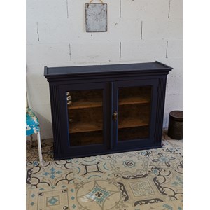 Vitrine en bois bleu foncé n°230
