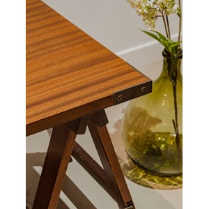 Table basse sur tréteaux en bois n°917