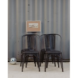 Lot de 4 chaises en acier gris n°1511