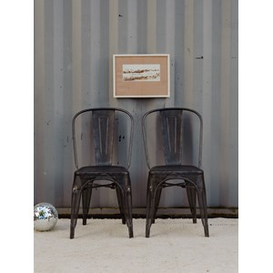 Lot de 4 chaises en acier gris n°1511