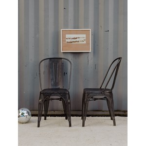 Lot de 4 chaises en acier gris n°1511